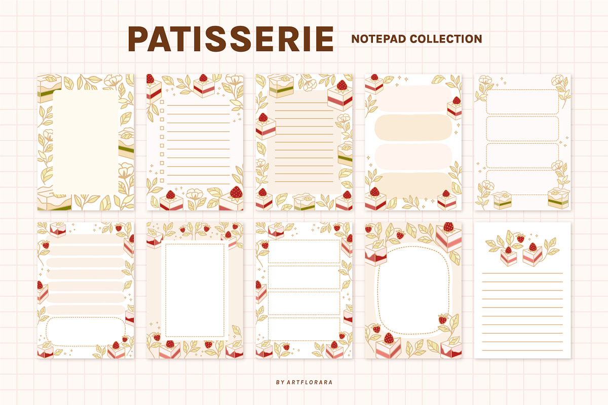 PATISSERIE - Cake Planner Notepads, a Stationery Template by Artflorara (Photo 9 of 11)