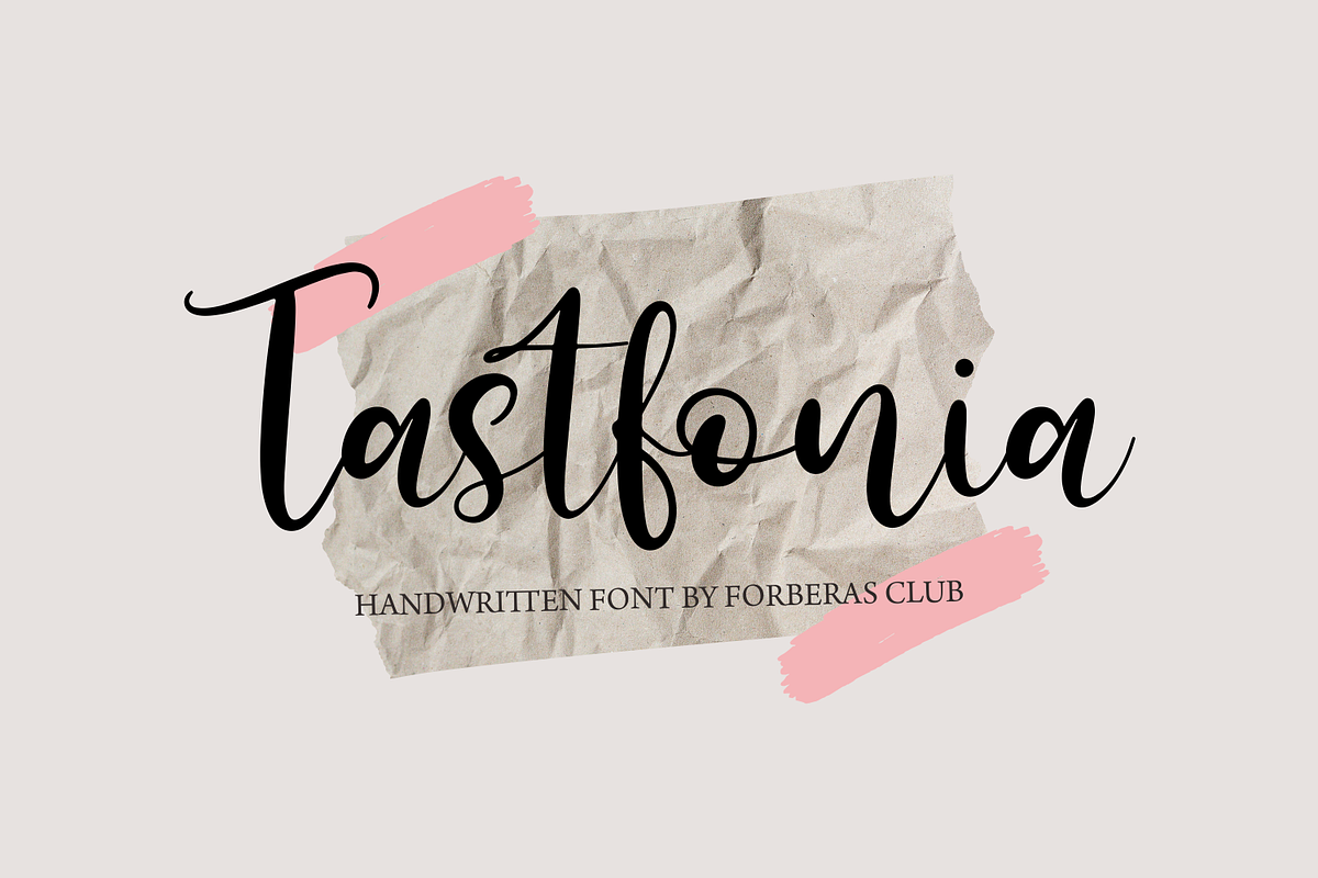 Tastfonia, a Script Font by Forberas Club (Photo 1 of 7)
