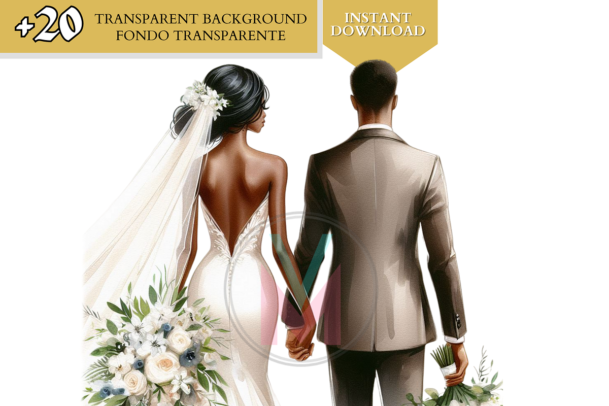 Bride and Groom Back Clipart Wedding, a Person Illustration by VM PARTYS  BY TAIRUMA (Photo 4 of 10)