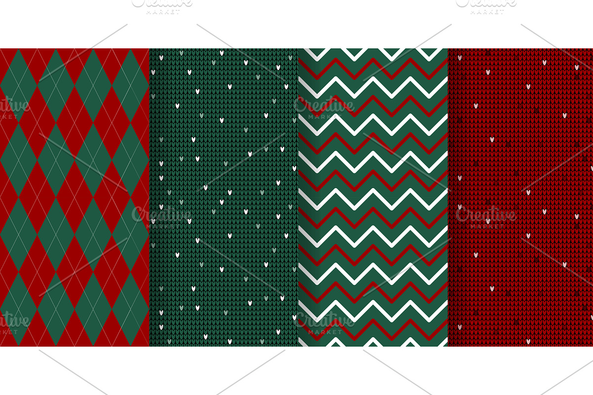 Set of Christmas seamless patterns, an Object Illustration by Tati_Kli