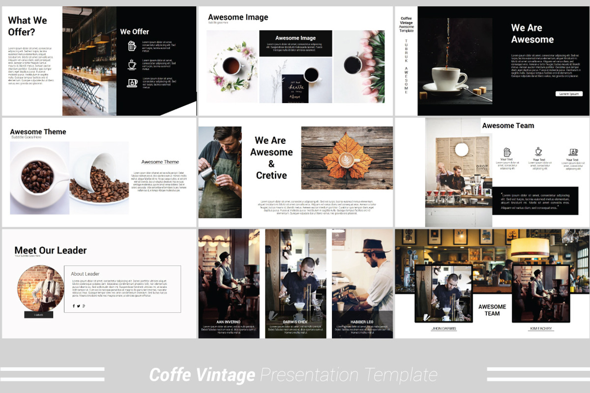 Coffee Vintage Powerpoint Template, a Presentation Template by Presentation Official (Photo 4 of 13)