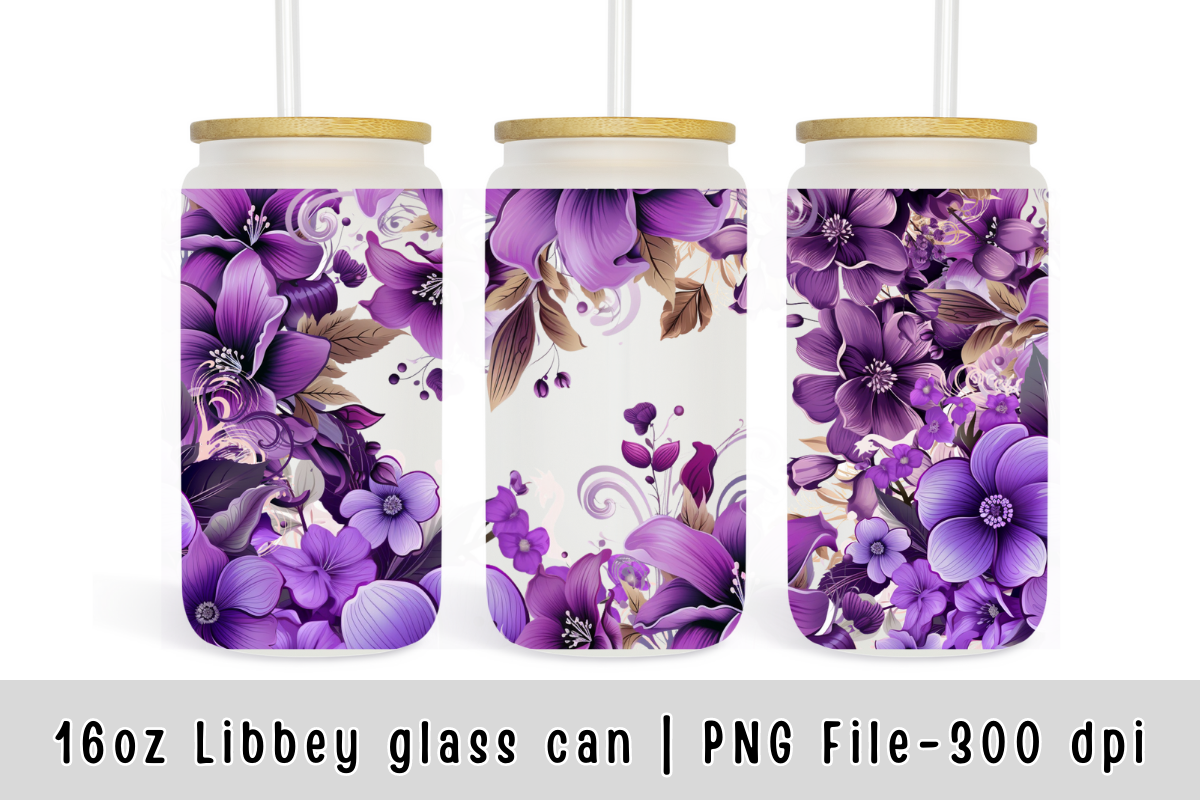 16 oz Libbey Glass Can Flowers, a Graphic by SindyPrintDesign (Photo 3 of 9)