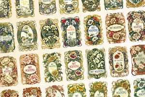 103 Labels Art Nouveau - PSD, PNG