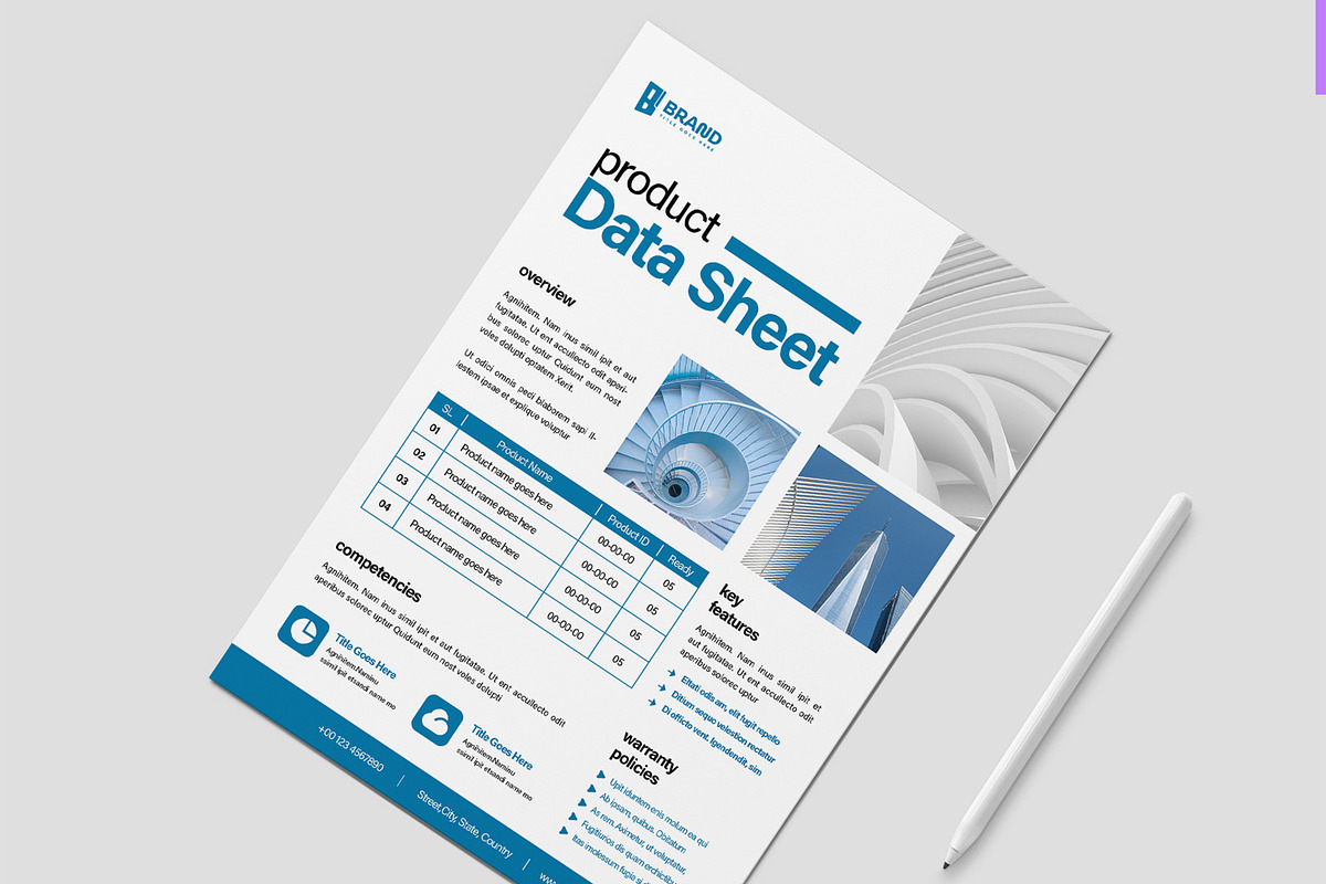 Product Data Sheet, a Stationery Template by ContestDesign (Photo 2 of 3)
