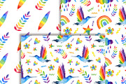 Watercolor Rainbow Clipart & Pattern, an Illustration by ArtIrisArt (Thumbnail 9 of 22)