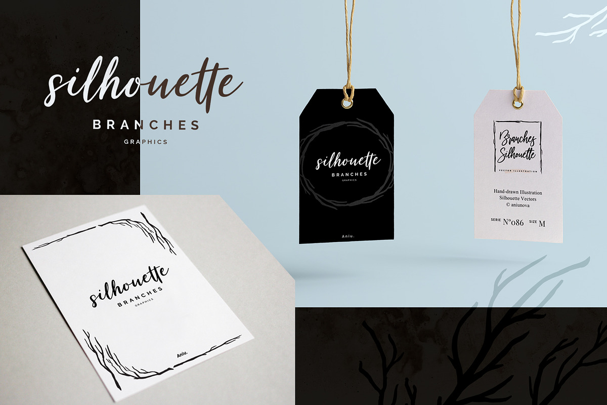 Silhouette Branch Vectors, a Decorative Illustration by aniunova (Photo 4 of 4)