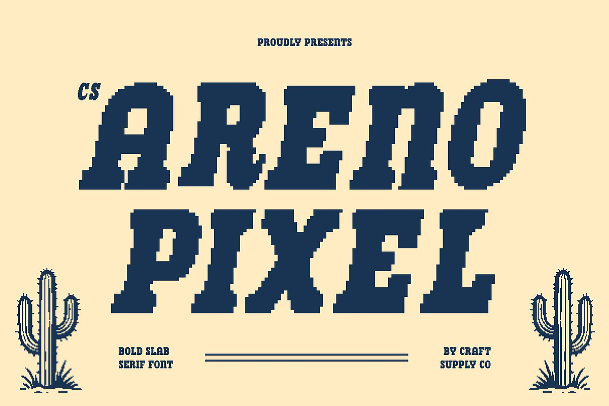 CS Areno Pixel, a Slab Serif Font by Craft Supply Co. (Photo 1 of 8)