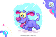 Blue puppy walking. Tshirt, PNG., an Animal Illustration by KENO Mascots (Thumbnail 2 of 4)