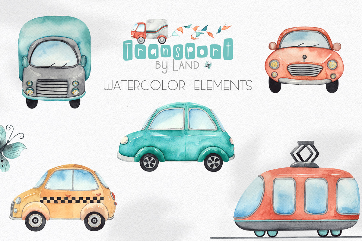 Watercolor Transport by land, an Object Graphic by Ana-Sakuta (Photo 19 of 22)