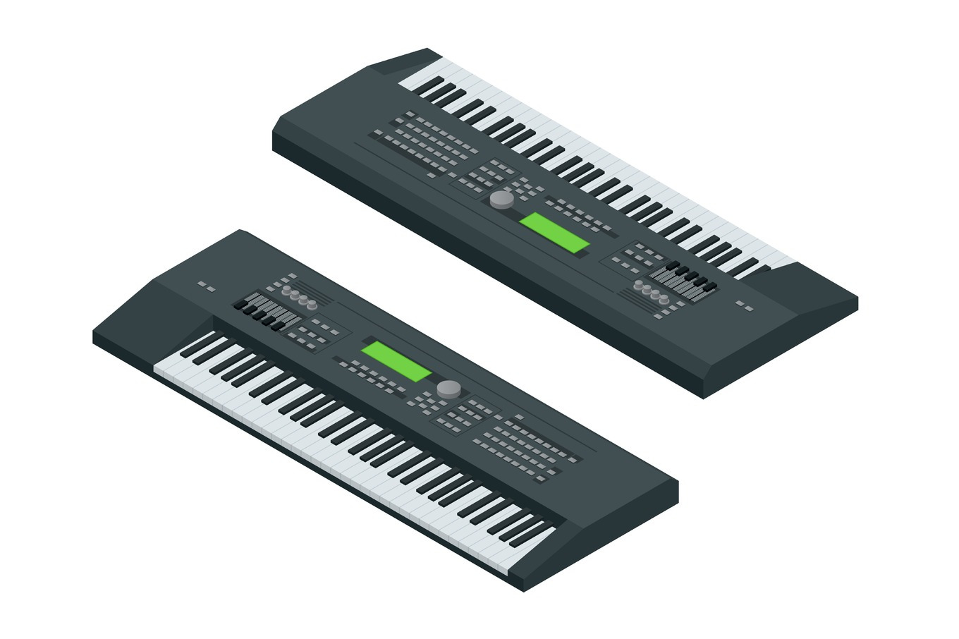 Isometric Electronic Synthesizer by Golden Sikorka | Creative Market