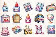 Cute Glitter Back to School Clipart, an Illustration by Rose Art (Thumbnail 2 of 7)