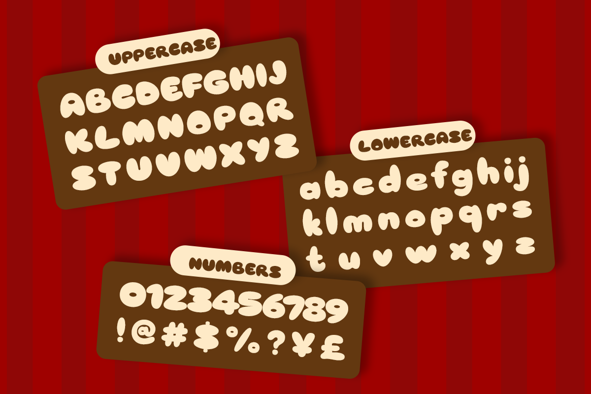 Omply - Bubble Food Font, a Sans Serif Font by Pandeka Studio (Photo 9 of 9)