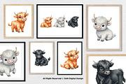15 Bundle Watercolor Highland Bufalo, an Animal Illustration by Morspective (Thumbnail 4 of 8)