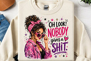 Nobody Gives a PNG Retro Sassy Girl, a Seasonal Illustration by Canvas Craft (Thumbnail 2 of 6)