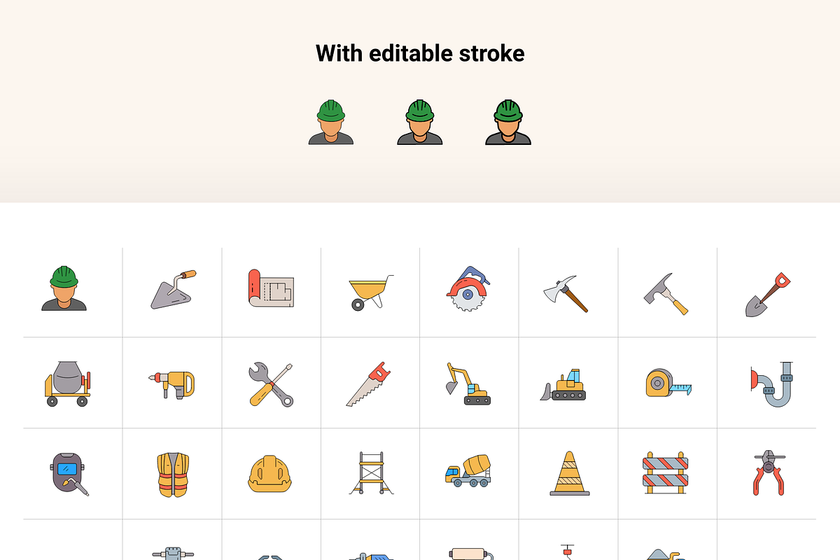 Construction colour icon, a Solid Icon by Ragul Creates (Photo 3 of 3)