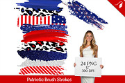 Patriotic Brush Strokes Clipart, a Seasonal Illustration by Creative Matrix82 (Thumbnail 1 of 5)