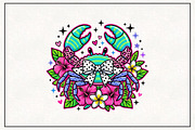 Preppy Crab Summer PNG, a Work Illustration by CraftArtStudio (Thumbnail 1 of 4)