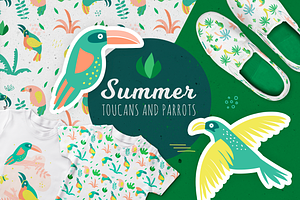 Summer Toucans And Parrots