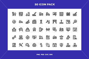 Construction business icons, an Outline Icon by Wencory