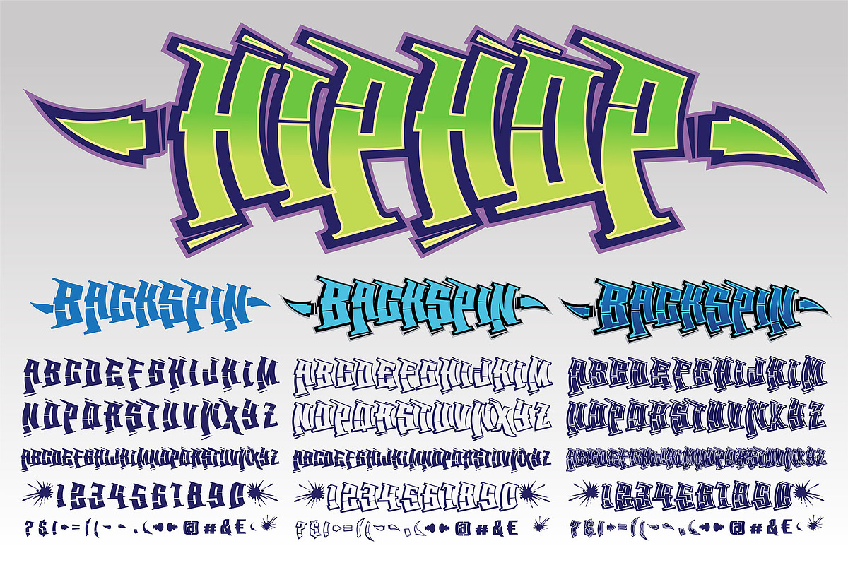 BackSpin Graffiti Font Family, a Font by Graffiti Fonts® (Photo 2 of 4)