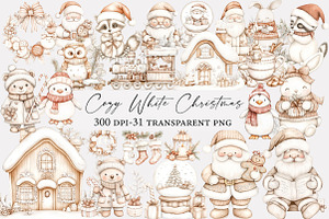 Cozy White Christmas Clipart, an Illustration by Designworld