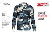 3D Men's  Dress Shirt LS Mockup, a Shirt Mockup by Mildstudio (Thumbnail 1 of 14)