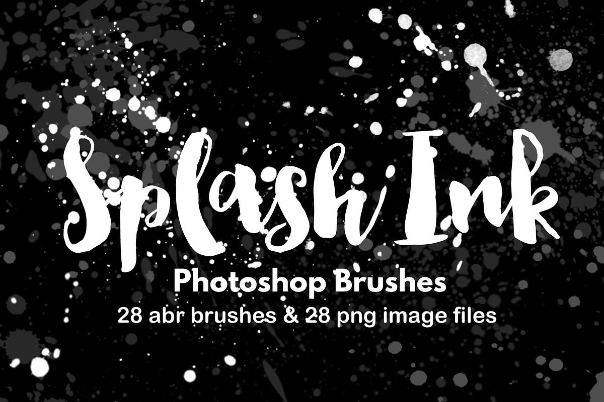 Grunge paint splatter brush set, a Brush Add-On by FOXYdigitalart (Photo 4 of 8)