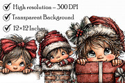 Retro Christmas Peeking Boy PNG, an Illustration by Libby Wishes (Thumbnail 4 of 6)