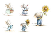 Summer Mouse Watercolor Clipart, an Animal Illustration by Nicolle's Colorful Art (Thumbnail 4 of 4)