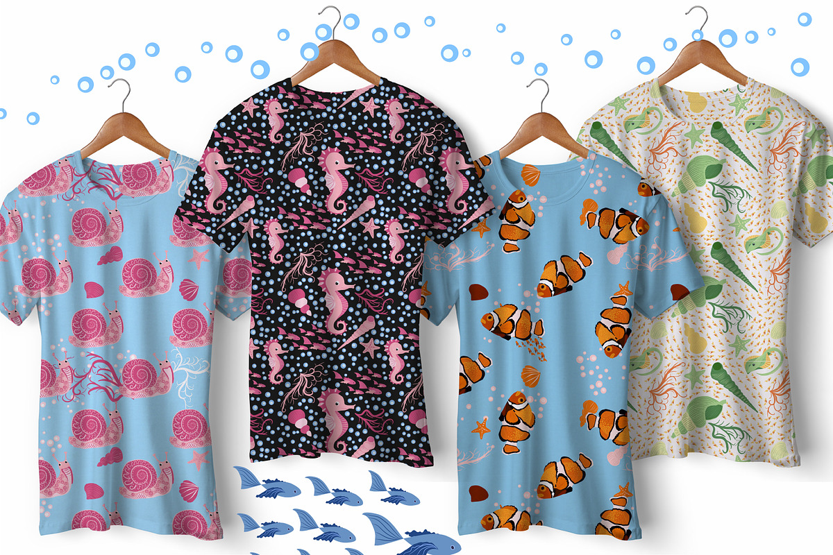 Underwater World Pattern, a Pattern Graphic by Michiru13 (Photo 11 of 19)
