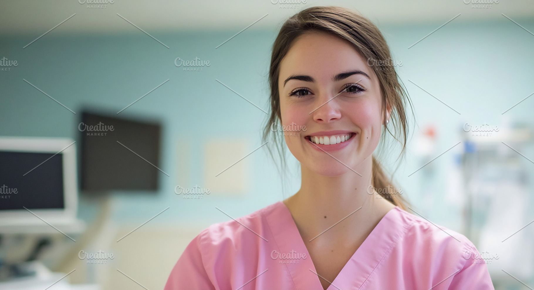 Nurse smiling in hospital setting, a Photo by Beautiful things