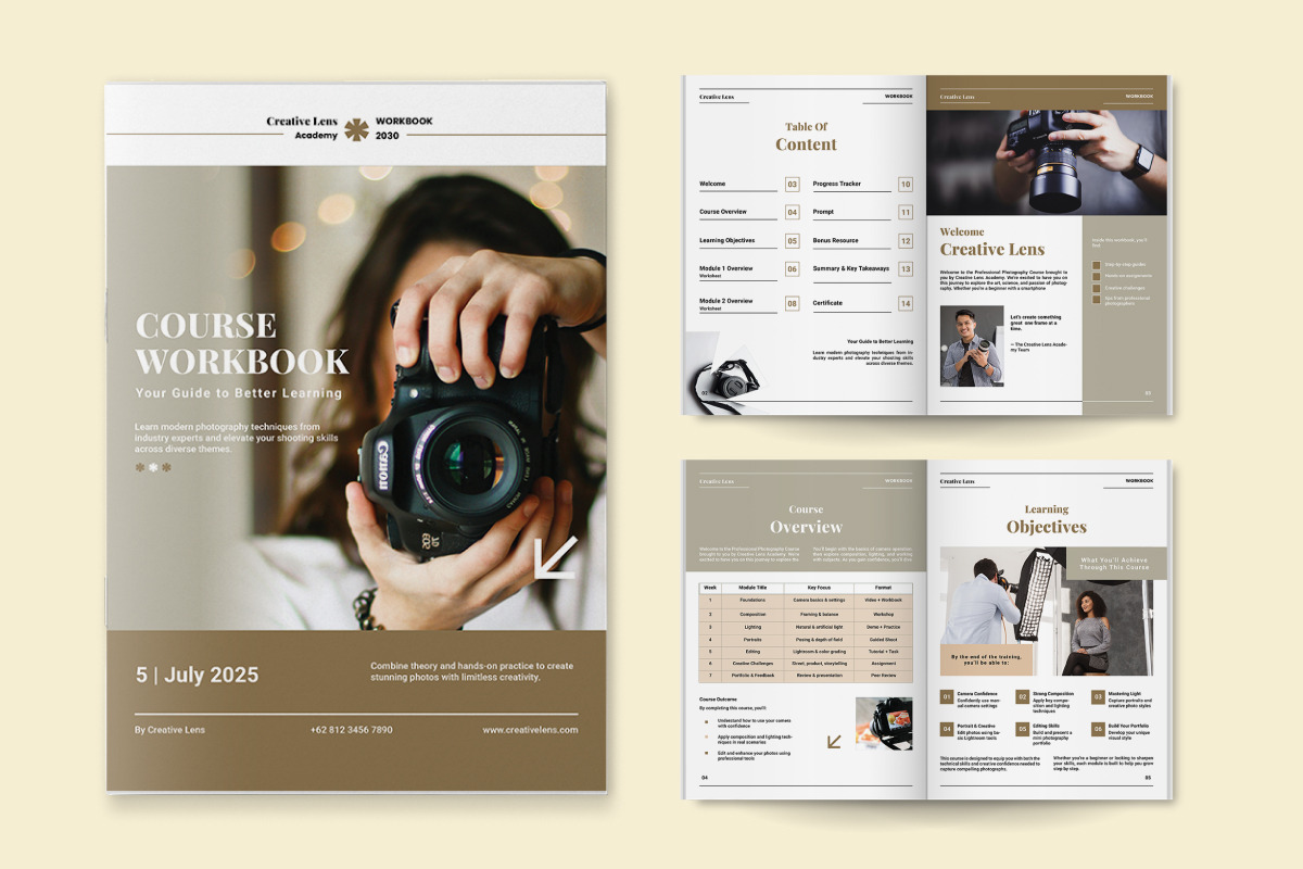 Multipurpose Course Workbook Brochur, a Brochure Template by twinstd (Photo 4 of 6)