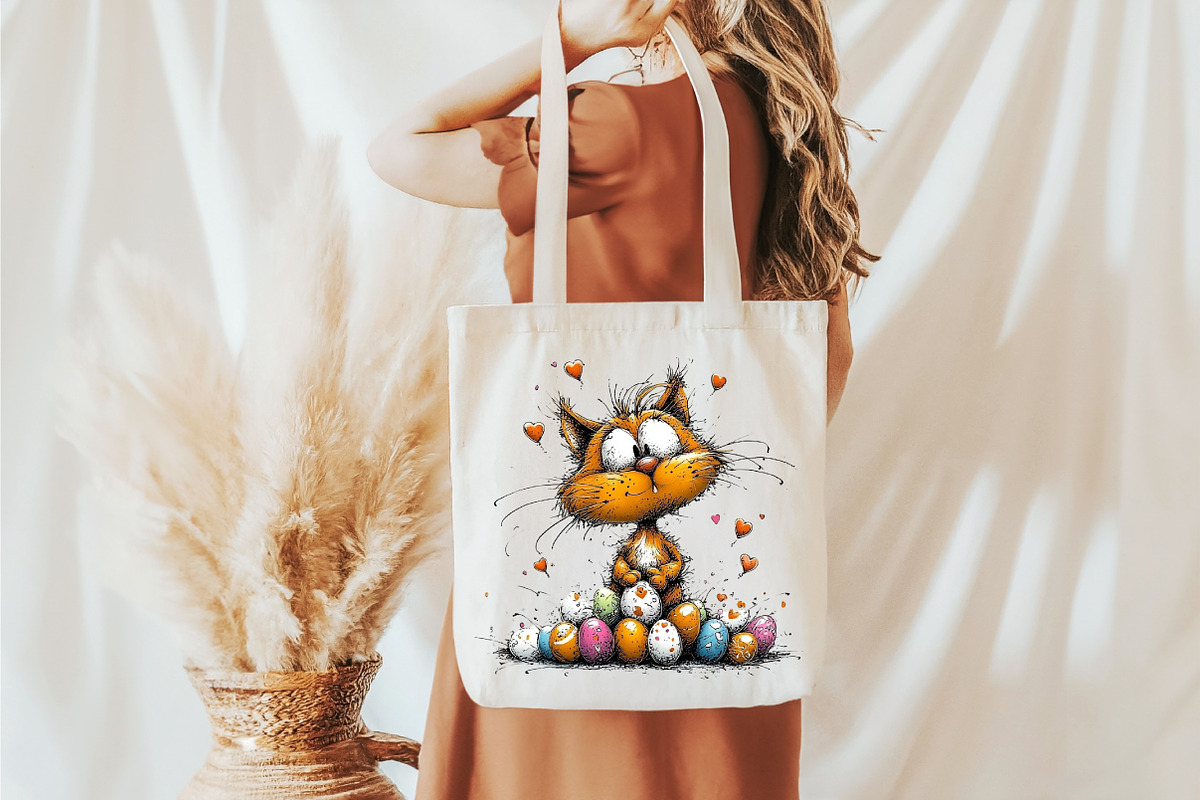 Whimsical Easter Cat Clipart, an Animal Illustration by designcity5 (Photo 3 of 5)