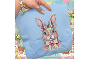 Floral Brushstroke Easter Bunny Png, an Illustration by Designking (Thumbnail 5 of 6)