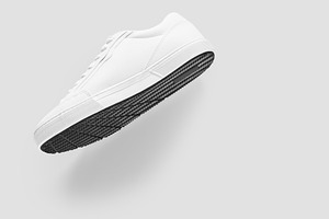 Mockup of a generic sneaker floating against plain background