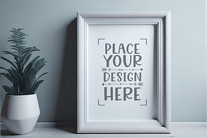 PSD Frame Mockup, Grey Wall Art, a Print Template by Ali's Designs