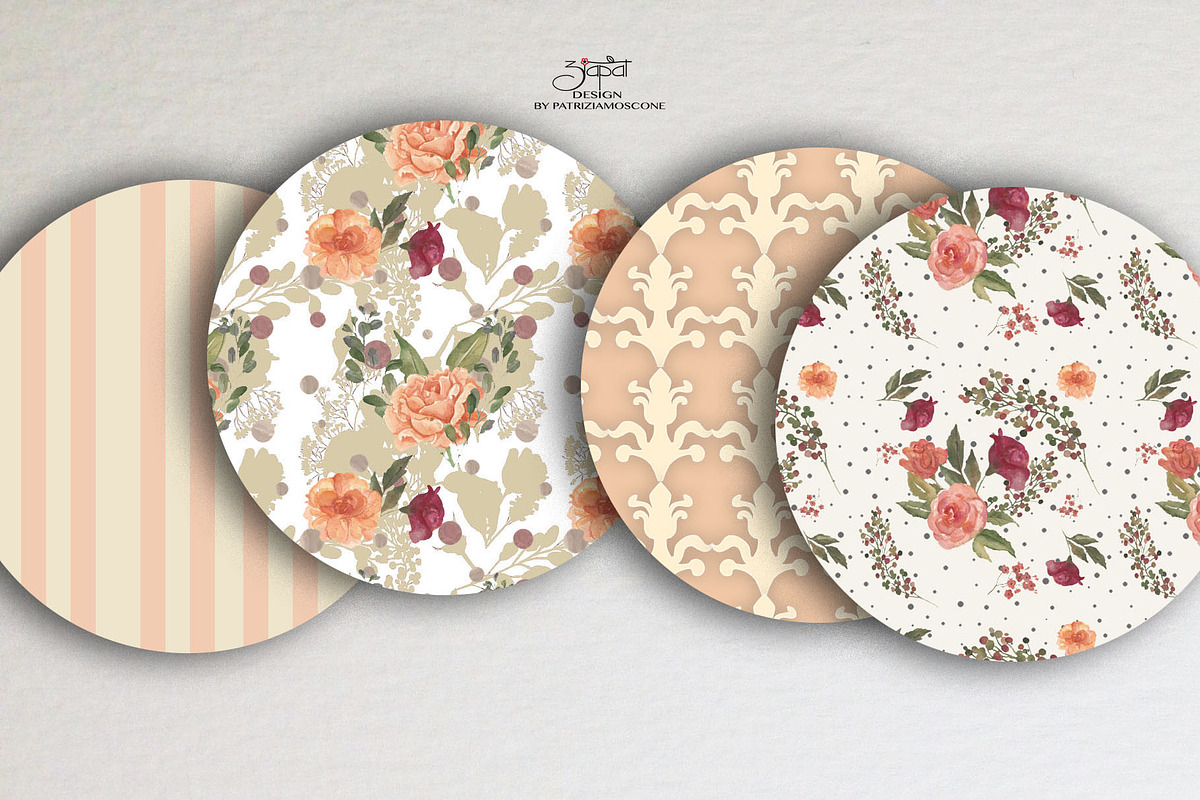 Floral peach, a Pattern Graphic by patriziamoscone (Photo 3 of 4)
