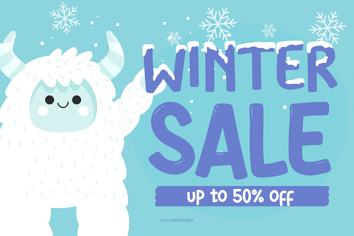 Frozen Caps | Cute Snow Overlay, a Handwritten Font by Denustudios (Photo 3 of 12)