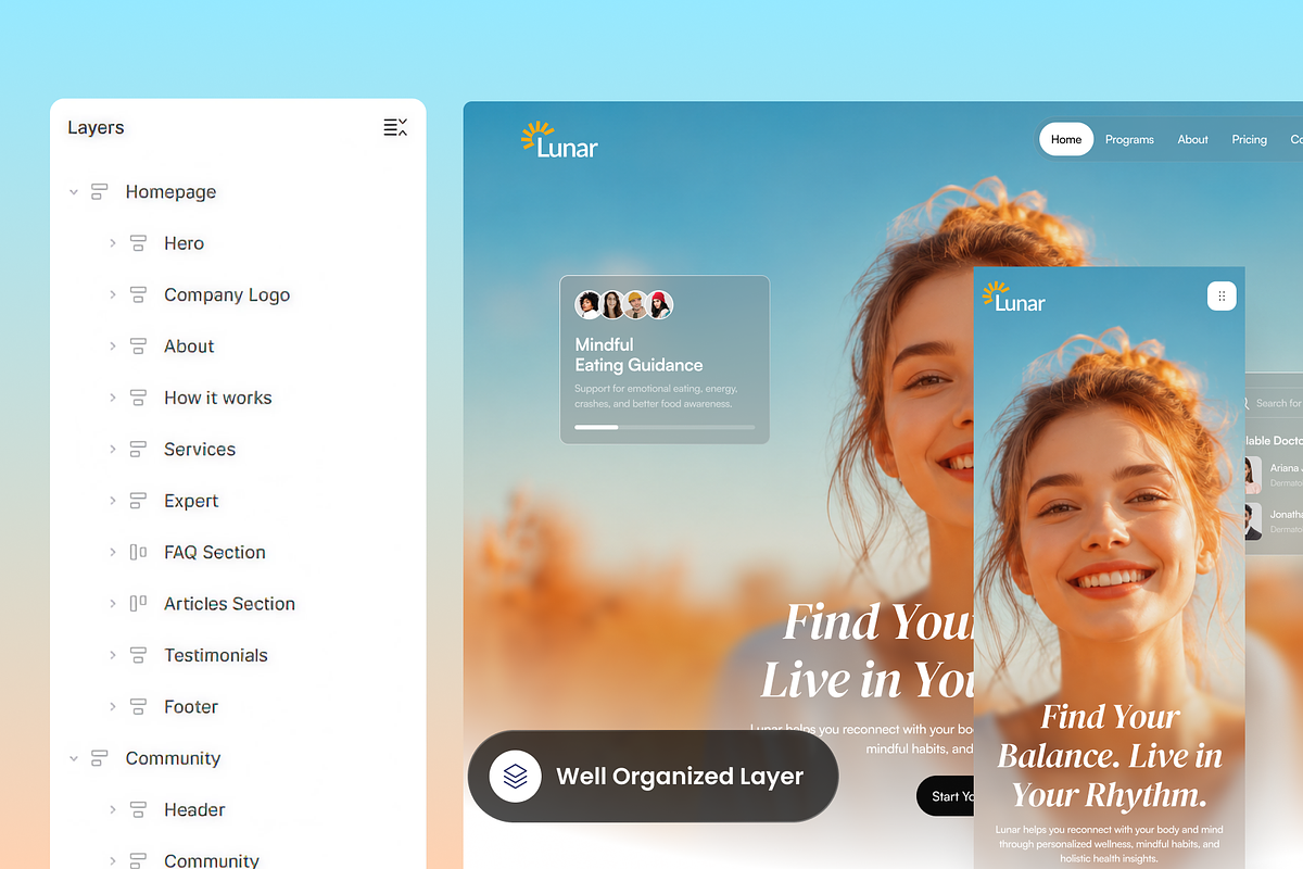 Lunar - Mental Health Website, a Landing Page Template by SLAB! Design (Photo 2 of 5)