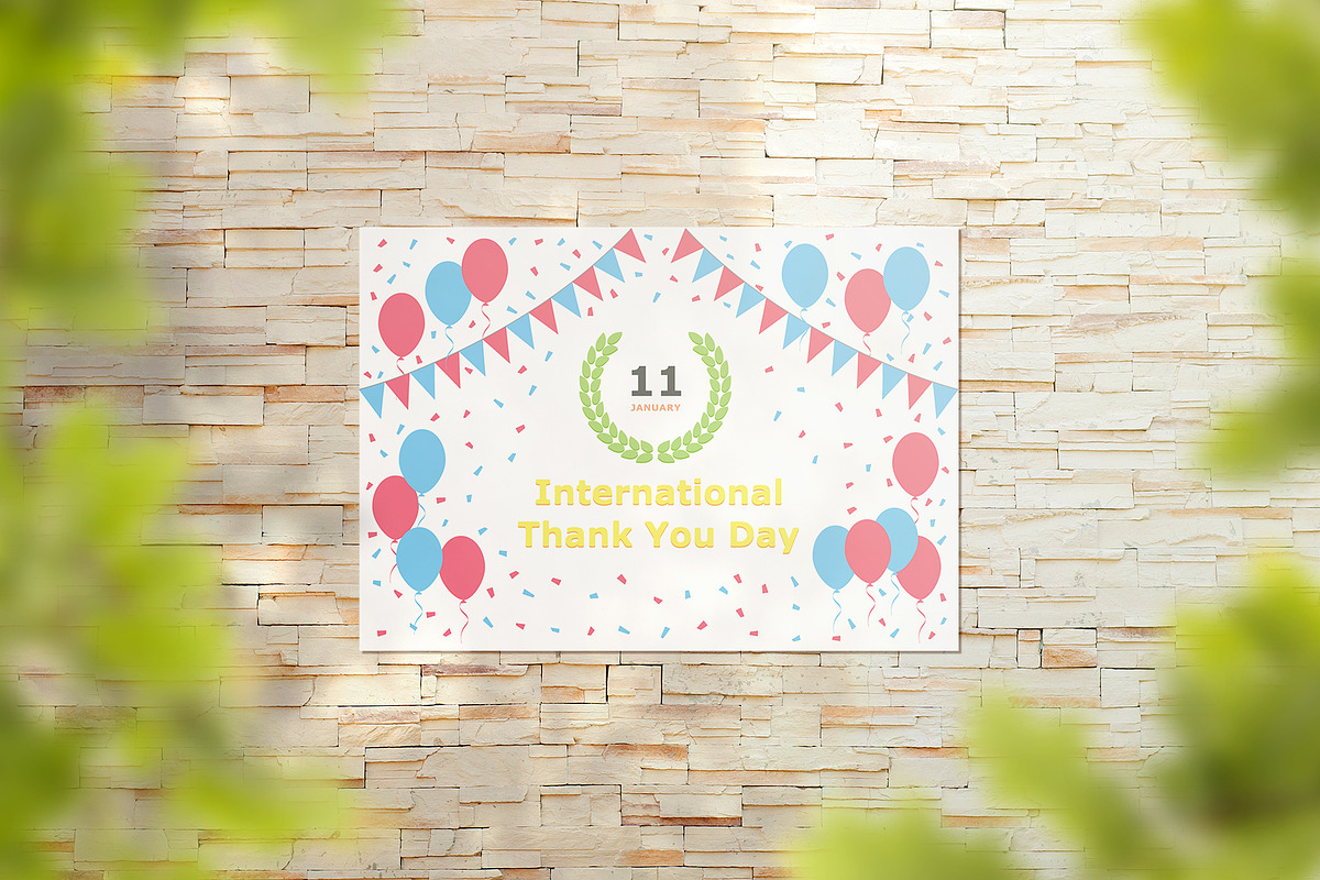 Jan 11 - International Thank You Day, an Invitation Template by Textures & Backgrounds (Photo 5 of 7)