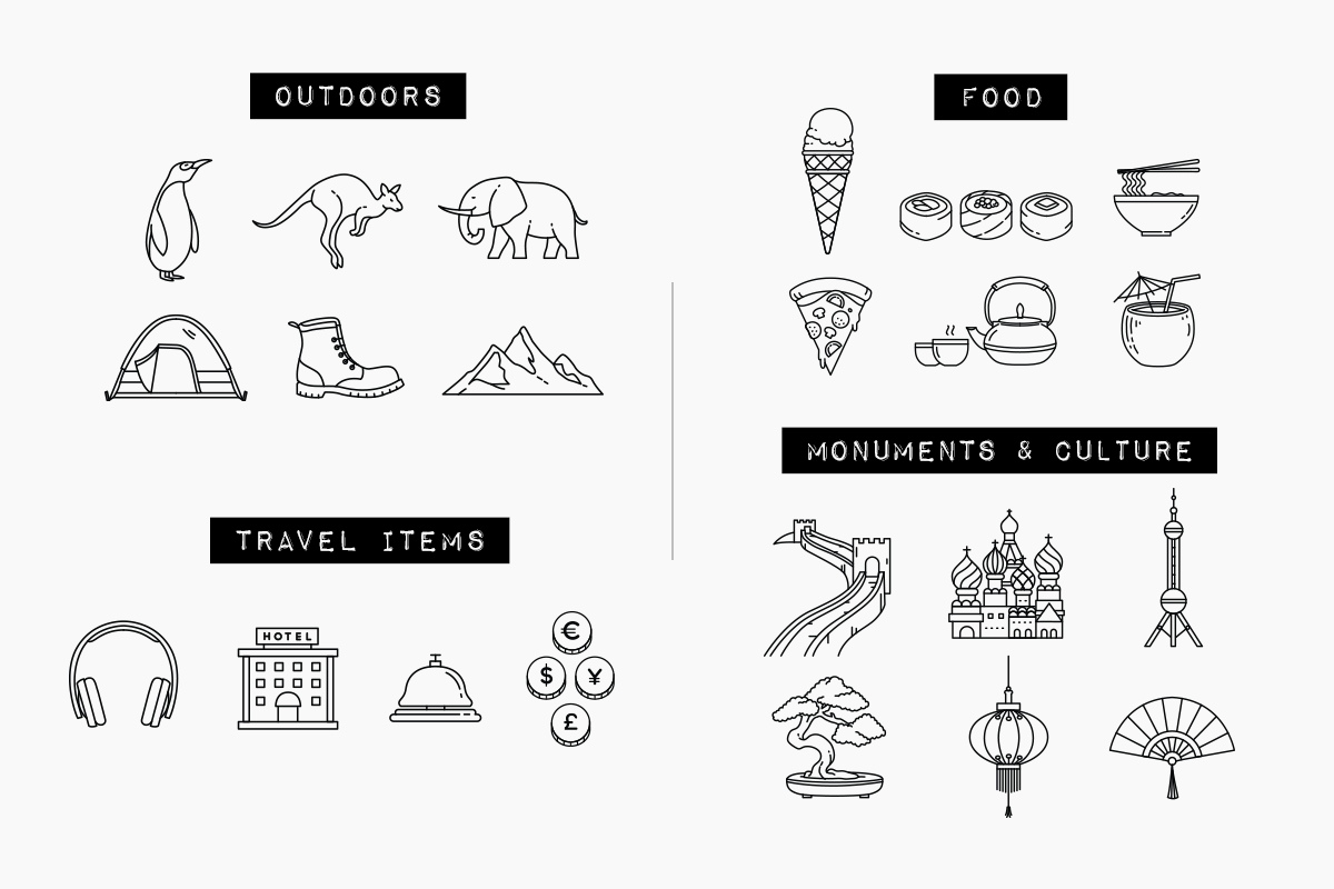 281 Travel Icons Set - Bundle, an Outline Icon by Hatch Design Workshop (Photo 15 of 19)