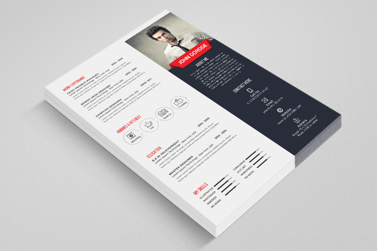 MS Office Word CV Resume, a Resume Template by Psd Templates