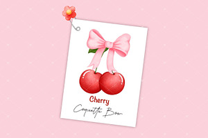 Cherry Coquette Bow PNG Clipart