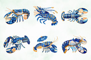 Pastel Summer Lobster Clipart, an Animal Illustration by Creative Art (Thumbnail 2 of 8)