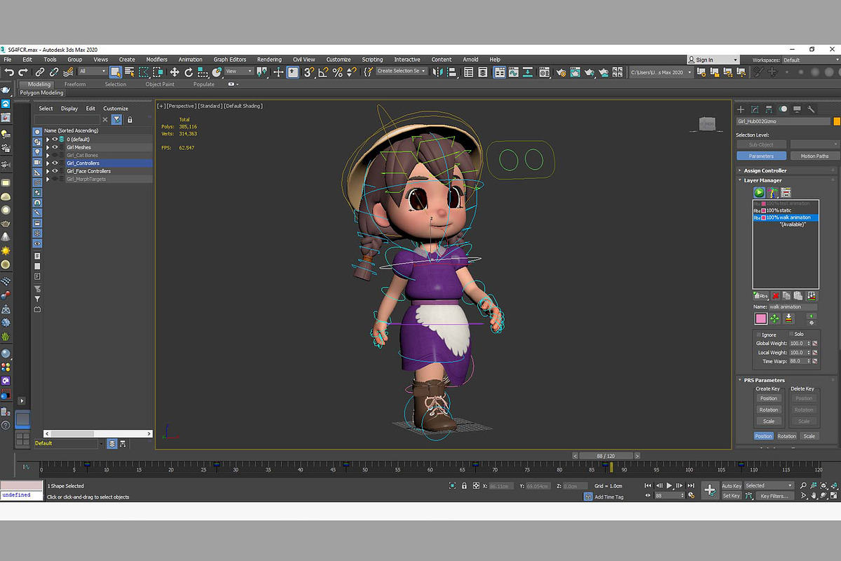 3d Cartoon Girl SG3FC, a Characters & Person 3D Model by LomellRueca (Photo 23 of 27)