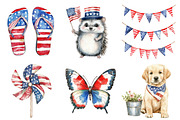 Watercolor Patriotic Garden Clipart, an Illustration by SinaCreation (Thumbnail 4 of 5)