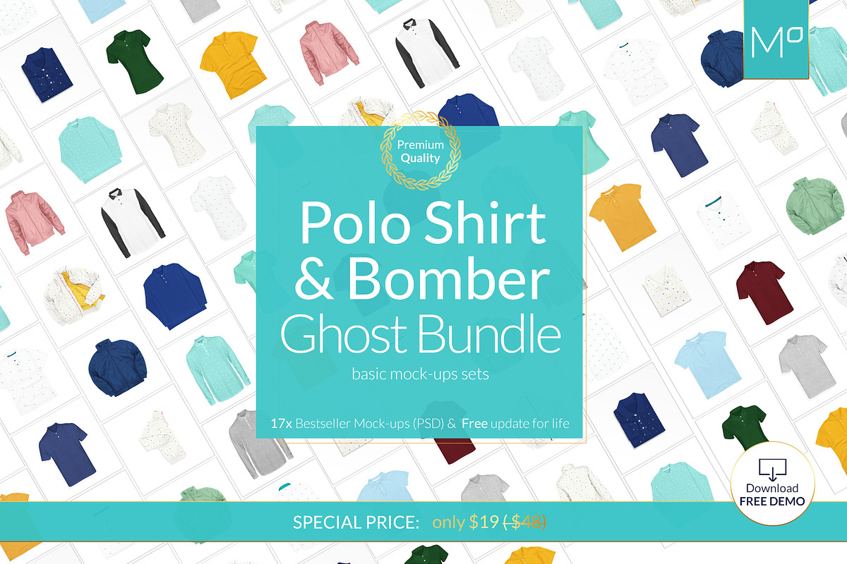 POLO SHIRT & BOMBER BUNDLE MOCK-UPS, a Books & Magazine Mockup by Apparel_Mockups (Photo 1 of 3)
