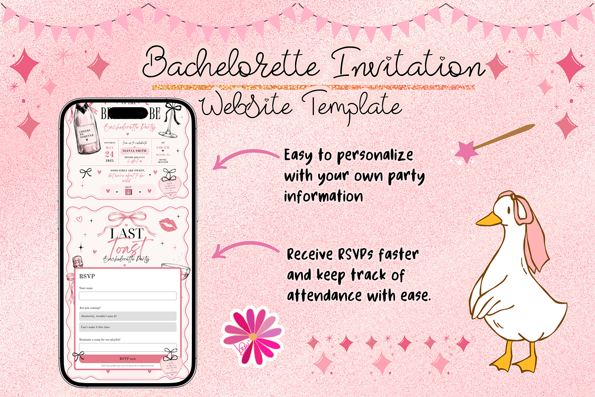 Last Toast Bachelorette Party RSVP, a Social Media Template by bellaROSEworkshop (Photo 2 of 5)