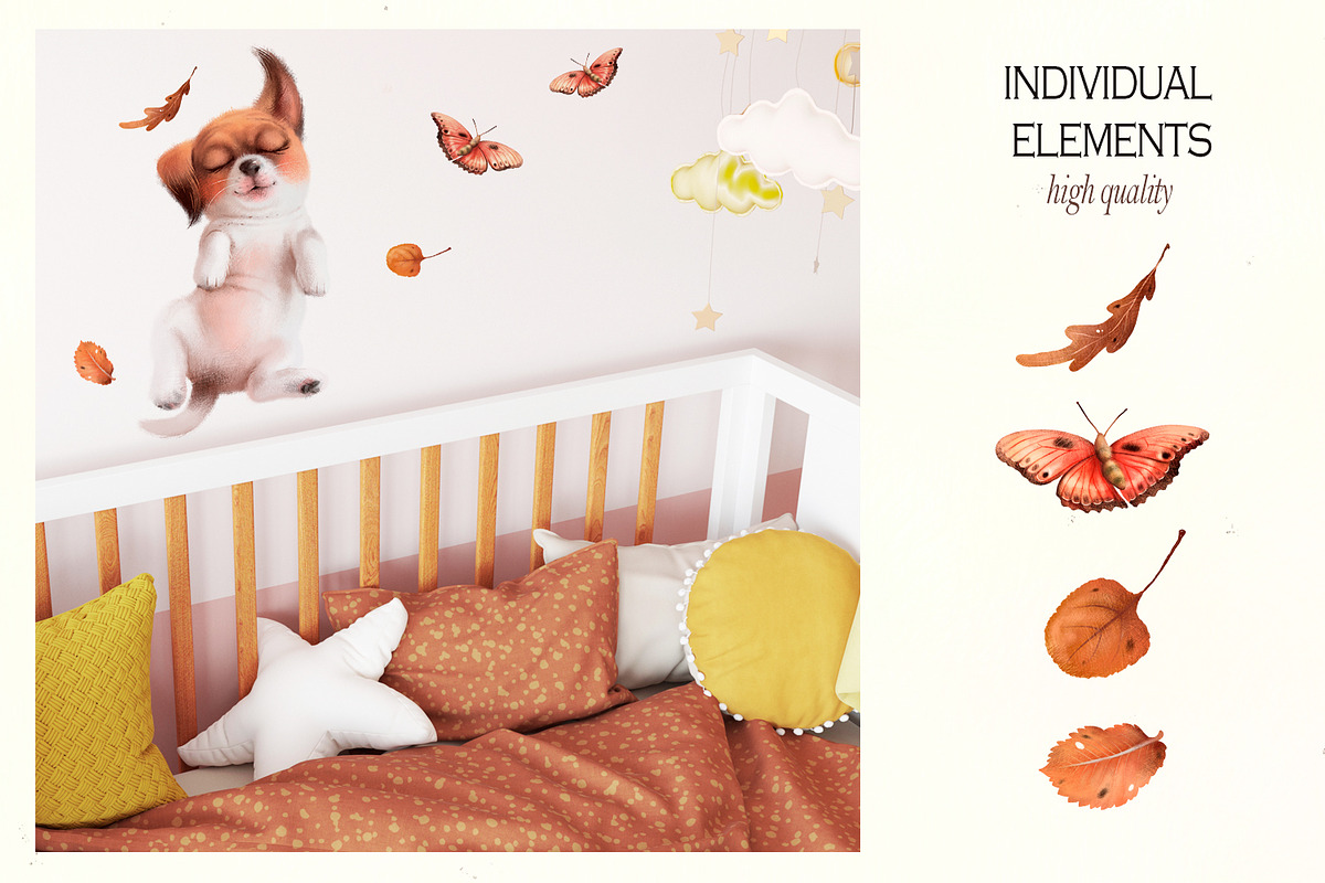Autumn flying puppies digital pencil, an Illustration by TanyaSchuka (Photo 3 of 9)