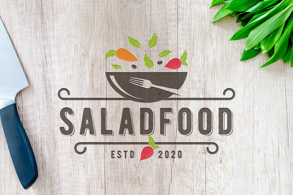 Salad Food Logo Template, a Branding & Logo Template by vectorwithin (Photo 2 of 3)